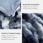 Cozy Bliss Faux Fur Throw Blanket for Couch, Fuzzy Soft Plush Thick Bubble Blanket for Sofa Bedroom Living Room, 90 * 90 Inches Tie Dye Blue