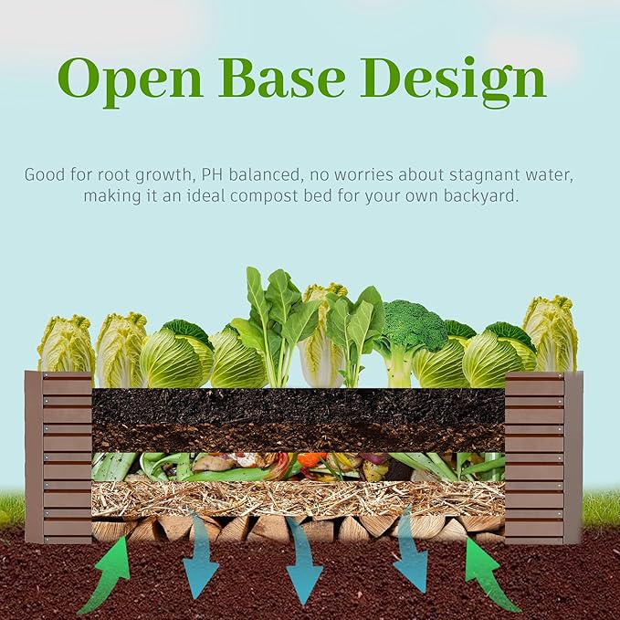 8x4x2 ft Outdoor Raised Garden Bed, Large Metal Planter Raised Beds, Planters for Outdoor Plants for Vegetables, Flowers, Herbs, Fruits, and Succulents.(2 Pcs)