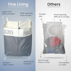 The Fine Living Co. X-Large Two Compartments Hanging Laundry Hamper with Over Door Hooks, Durable Space Saving Laundry Bag Storage with Bottom Zipper, Wide Open Top Dark/Light Compartment(25"x10"x31")