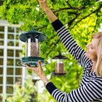 Bird Feeder for Outdoors - 360° Feeding Perch. Green