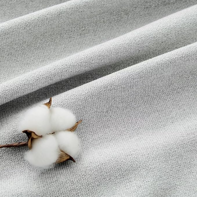 Joydeco Faux Linen Curtains 96 Inches Long 2 Panels Set for Bedroom Living Room, 52 inch Wide Light Filtering Drapes with Back Tab & Rod Pockets (52x96 inch, Greyish White)