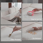 Couch Cushion Covers for Sectional Sofa, Stretch Soft Sofa Slipcovers Washable Wear-Resistant Universal Furniture Protector for Living Room(1 Piece Armrest Cover, Ivory)