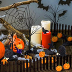 Wesiti 30 Pcs Halloween Village Accessories Set Miniature Halloween Figurines Village Trees Cat Pumpkin Tombstones Figurine Horror Miniature Accessories for Garden Decor