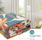 Boho Throw Blanket for Bed - 100% Pure Cotton Ultra Soft Rustic Quilt - Farmhouse Decor Bed Blankets, All Season Rustic Throw for Sofa Couch Chair(60"×80", Floral Sea)