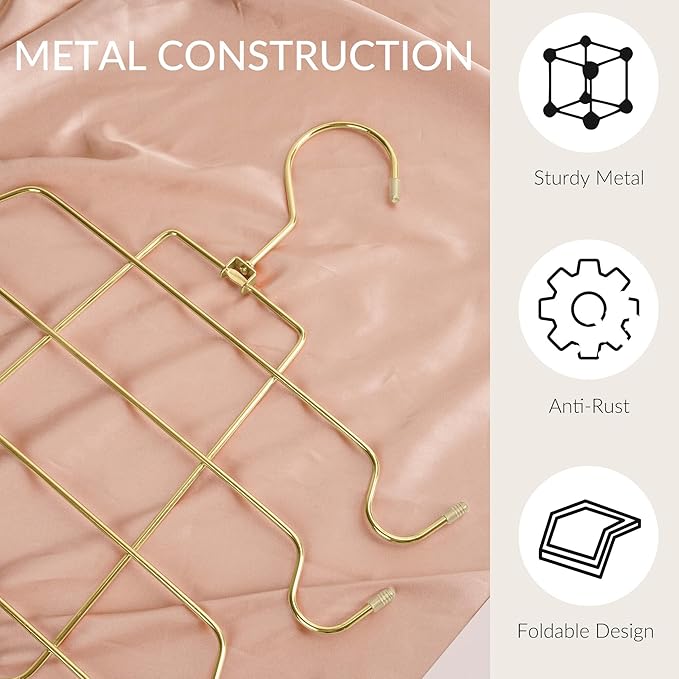 ZEDODIER Tank Top Hanger, 2 Pack Space Saving Bra Hangers, Non-Slip Hanging Sport Bras Holder, Closet Organizers and Storage for Camisoles Tank Tops Bras Ties Swimsuits Strappy Dress, Gold