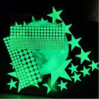 Luminous Wall Decals Ceiling Stickers Glow in The Dark Moon and Stars Starry Sky Shining Decals Room Decoration Perfect Gifts for Kids Bedroom Bedding Room, 1 Moon + 436 Stars and Dots