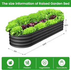 2 Pcs 4.5x2x1.5ft Oval Raised Garden Bed,Galvanized Raised Beds,Open-Ended Base Metal Raised Planter Beds,Garden Bed Outdoor,Planter Raised Boxes for Vegetables, Flowers,Tool-Free Asse,Gray