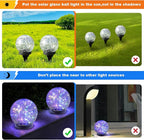 Solar Globe Lights Outdoor Waterproof-Solar Balls-Solar Garden Lights-Orbs for Outside 4 Pack Cracked Glass Ball for Lawn Patio Yard Backyard Decorations