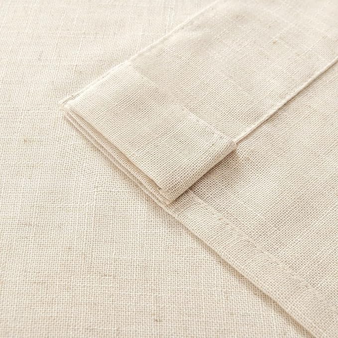 Joydeco Linen Curtains 90 Inch Length 2 Panel Sets,Light Filtering Curtains for Bedroom 70 Inch Wide Living Room Drapes with Back Tabs & Rod Pockets (W70 x L90 Inch, Linen)