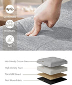 Storage Ottoman Bench, Folding Ottoman Foot Rest, 15 x 30 x 15 Inches, End of Bed Bench, Storage Chest, for Living Room, Bedroom, Hallway, Entryway, Light Gray