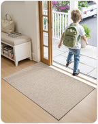 Color&Geometry Front Door Mat Indoor 36"x56", Ultra Non Slip Rubber Backed Dirt Trapper, Low Profile Thin washable, Easy Clean Entry Entryway Rug Door Mat Indoor Entrance, Khaki (Rolled-up NO Creases)