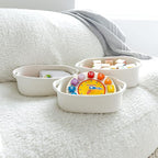 NaturalCozy 5-Piece Rectangle Storage Basket Set- Natural Cotton Rope Woven for Organizing! Small Basket for Montessori, Baby Nursery, Dog Toy Baskets, Cat Toy Box, Bathroom Organization Bin