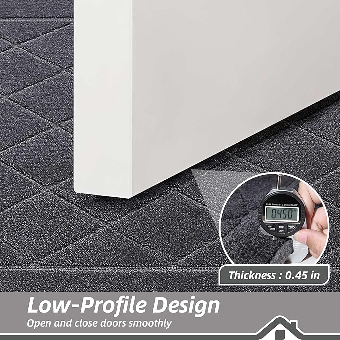 BEQHAUSE Dirt Trapper Door Mat 20" x 32", Doormat Non-Slip Entryway Rugs Washable, Dog Door Mat Stain Resistant and Absorbent Welcome Floor Mat for Front Back Door, Muddy Wet Shoes & Paws, Dark Grey