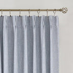 Vision Home Chambray Blue Pinch Pleated Full Blackout Curtains Room Darkening Window Curtains 84 inch for Living Room Bedroom Thermal Insulated Pinch Pleat Drapes with Hooks Back Tab 2 Panel 40"Wx84"L