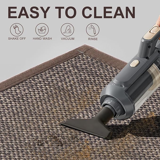 LEKEEPGO Door Mat 36"x59", Non Slip Door Mat Indoor Entrance, Rubber Backing Front Indoor Door Mats Washable Absorbent Low-Profile Doormat Entryway Entry Resist Dirt Inside Door Mats, Brown