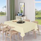 sancua Rectangle Tablecloth - 60 x 120 Inch - Stain and Wrinkle Resistant Washable Polyester Table Cloth, Decorative Fabric Table Cover for Dining Tables, Buffet Parties and Camping, Beige