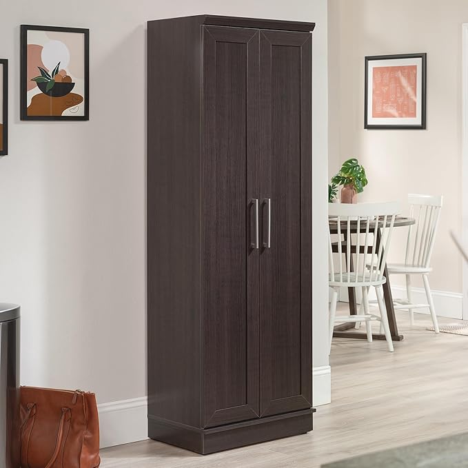 Sauder HomePlus Kitchen Pantry Storage Cabinet with Adjustable Shelves, Laundry Bathroom, L: 23.31" x W: 17.01" x H: 71.18", Dakota Oak