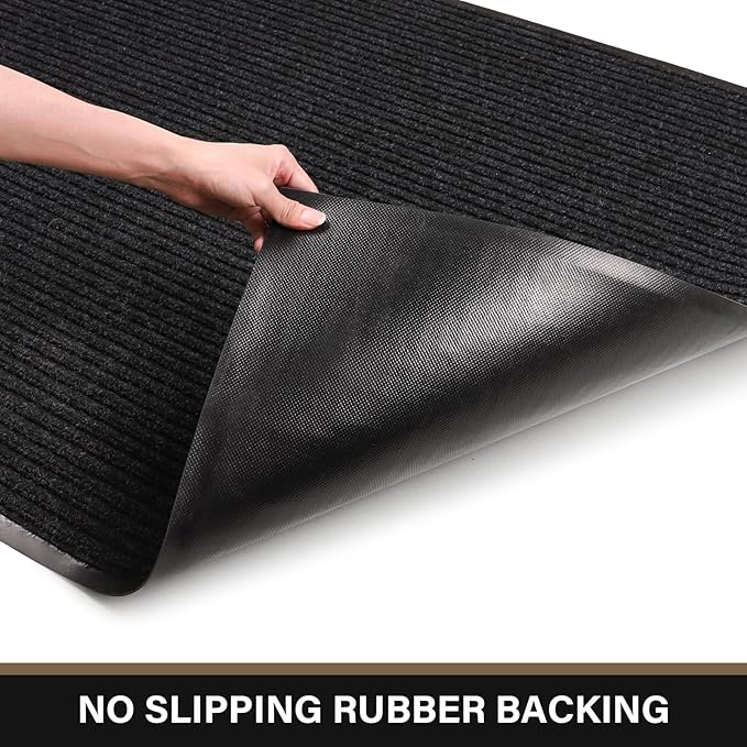 Large Front Door Mat, 48" x 36" Durable Front Doormat, Heavy Duty Large Welcome Door Matt for Home Entrance, No Slip Rubber Low Profile Door Mats for High Traffic Area