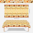 2 Pack Happy Thanksgiving Tablecloth - Fall Thanksgiving Turkey Table cloths, Disposable Plastic Rectangle Autumn Pumpkin Maple Leaf Table Cover for Thanks Giving Tables Decor Party Supplies,108x54In
