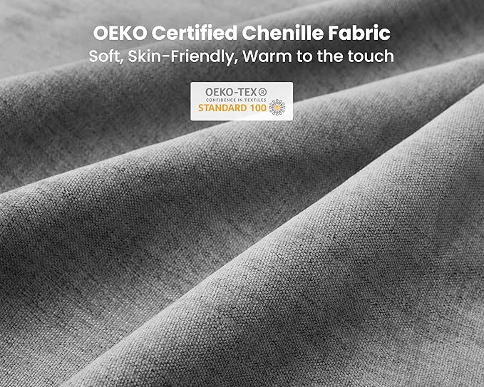 Oversized Modular Sofa, Extra Deep Cloud Chenille Sectional Couch with Ottoman Chaise, Fluffy Chenille 2 Seater Sofa Bed for Living Room, Villa (Loveseat Sofa, Chenille Grey)