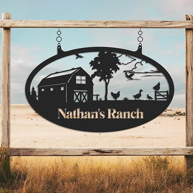 Personalized Metal Farm Signs, Custom Rustic Ranch Decor, Farmhouse Outdoor Decor, Custom Last Name Sign, Large Metal Wall Art, Outdoor Barn Sign, Family Farm Sign, Farmer Ranch Gifts