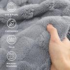 Bedsure GentleSoft Silver Grey Throw Blanket for Couch - Checkered Fleece Blankets Gifts for Women Men Girls, Cute Soft Cozy Throw for Bedroom Home Decor Gifts, 50x60 Inches
