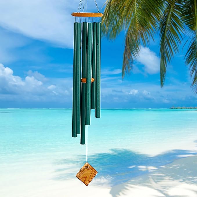 Woodstock Chimes Neptune Wind Chime for Outside 54" Large Verdigis, Deep Tone Sound for Outdoor Garden, Patio, Porch Decor, Encore Collection DCV54
