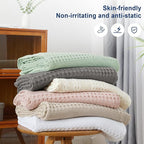 PHF 100% Cotton Waffle Weave Blanket King Size, Soft Lightweight Breathable Cozy Summer Blankets for Bed, Luxury Aesthetic Woven Bedding for Home Decor, 108"x90", White