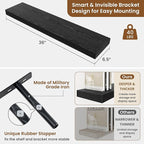 fuqing Floating Shelves for Wall, Bathroom Shelf Wall Mounted for Storage, Shelves with Invisible Bracket for Bedroom, Kitchen, Living Room, Farmhouse Small Book Shelf, 36 Inch Set of 2, Black