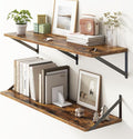 36"W x 10"D Floating Shelves, 10 Inch Deep Floating Shelves, Farmhouse Rustic Deep Wall Shelves for Home Decor, Wide Large Floating Shelf for Bathroom, Living Room, Kitchen, Study Room, Rustic Brown