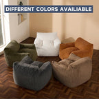 Oversized Bean Bag Chair for Adults, Giant Comfy Plush Boneless Bean Bag Couch with Filler for Kids - Reading Chair for Living Room, Bedroom & Dorm, Single Accent Chair Floor Lounger, Orange