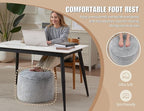 Round Pouf Ottoman 26 * 18" Small Ottoman Foot Rest Pouf Brown Foot Stools for Living Room Comfortable and Dirt Resistant Poofs/Ottomans Furniture Round Ottomans Floor Poufs for Home Decor