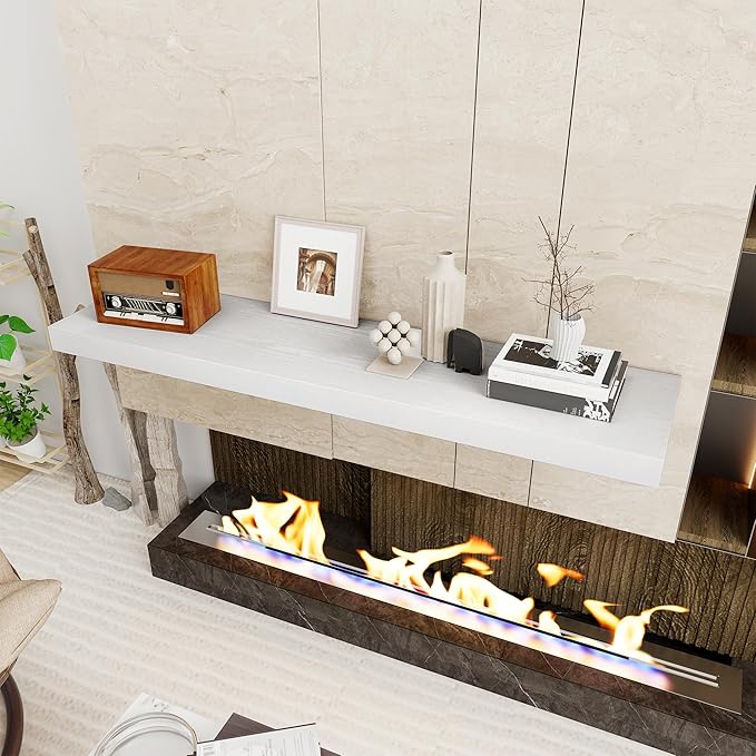 White Floating Shelves 48 Inch Long, 12 Inch Deep Floating Shelves for Wall, 48 x 12 Large Wall Shelves for Home Storage & Display, 2" Thicked Floating Shelf for Bedroom, Living Room, 1 Pack