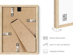 HAUS AND HUES 6x8 Natural Oak Wooden Picture Frame - Set of 3 6x8 Poster Frame - Premium Oak, Vertical Hang, Shatterproof Plexiglass - Ideal for Home, Room, Office (6x8-inch, Natural, Set of 3)
