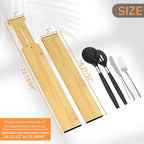 BAMEOS 3" H Bamboo Drawer Dividers - Adjustable Expandable Drawer Organizer - Kitchen, Bathroom, Bedroom & Office, 4-pack