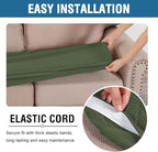 H.VERSAILTEX Super Stretch Individual Seat Cushion Covers Sofa Covers Couch Cushion Covers Slipcover Sets Thick Jacquard Textured Twill Fabric (1 Piece Chair Cushion Cover, Bronze Green)