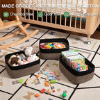 Storage Baskets for Organizing 3 Pack, Woven Baskets for Shelves, Closet Organizer Bins Empty Gift Basket Toy Storage for Toys, Books, Towels, Clothes, 15"x11.42"x6.7", Black & Yellow