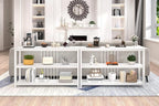 FOLUBAN Modern Sofa Console Table for Entryway, 3 Tier Wood Foyer Table for Hallway Living Room Behind Couch, White Oak