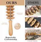 Wood Massage Roller Wood Therapy Massage Tools Body Roller Cellulite Roller Fascia Blaster Wooden Massager for Lymphatic Drainage, Maderoterapia, Pain Relief(Curved)