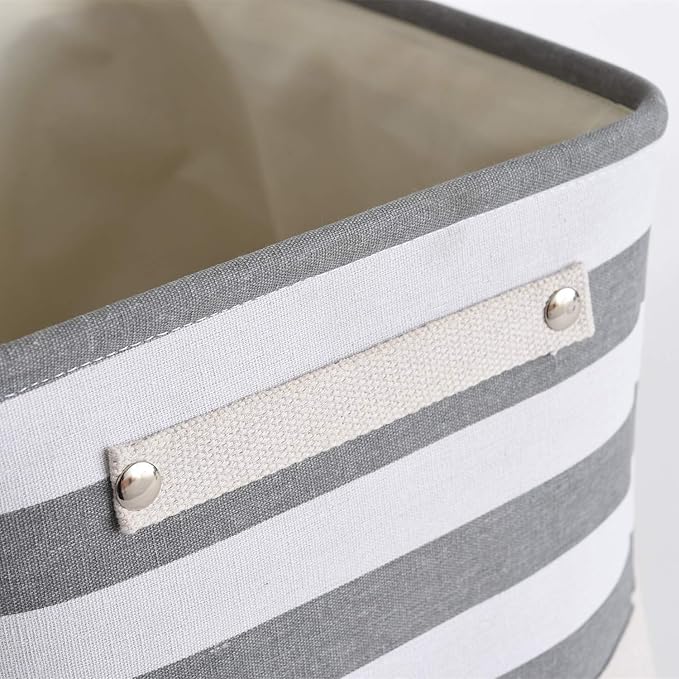 TheWarmHome Extra Large Cube Storage Bins Baskets for Organizing, Sturdy Fabric Storage Basket Cube W/Handles, Decorative Foldable Storage Baskets for Shelves Closet Nursery Toy (3 Pack 16×12×12inch)