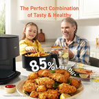 COSORI Air Fryer Pro 9-in-1, Compact 5QT, 450℉: Half Time & Chef-Grade Cook, One-Wipe Clean Glass Panel, 130+ In-App Recipes with Nutritional Info, Nonstick & Dishwasher-Safe Basket, Ceramic, Gray