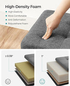 SONGMICS Storage Ottoman Bench, Foldable Foot Rest with Legs, 15 x 43 x 15.7 Inches, End of Bed Bench, Storage Chest, Load up to 660 lb, for Living Room, Bedroom, Entryway, Slate Gray ULSF018G01