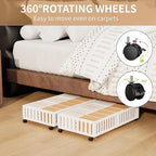 Bamboo Under Bed Storage with Wheels (2-Pack) – Rolling Underbed Shoe Organizer Box for Shoes, Blankets, Toys, Clothes Container Space-Saving Organizer Bins for Bedroom, Closet, Dorm, Nursery