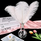 THARAHT White Ostrich Feathers 12pcs Natural Bulk 8-10Inch 20cm-25cm for Crafts Wedding Party Centerpieces Christmas Tree Decoration Feathers