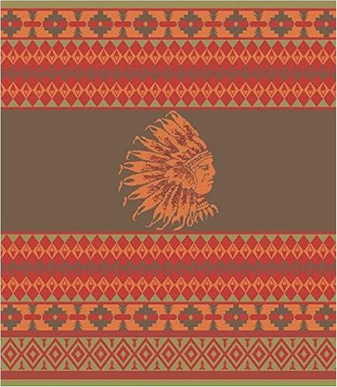 Beacon Blankets Southwestern Chief Henry Native American Design Throw - 90" x 90" Blanket Only - Premium Plush Blanket Can be Used for Queen or King Size Bed