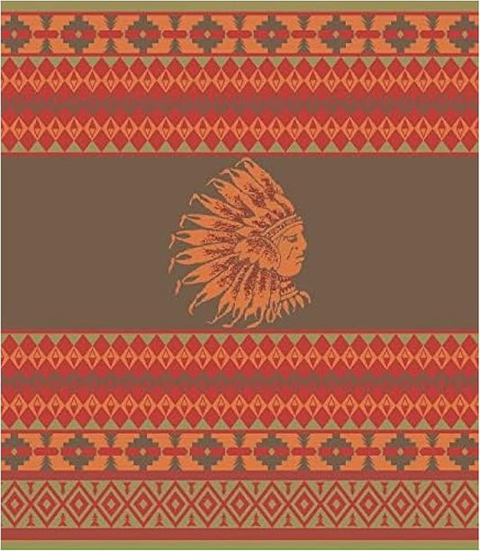 Beacon Blankets Southwestern Chief Henry Native American Design Throw - 90" x 90" Blanket Only - Premium Plush Blanket Can be Used for Queen or King Size Bed