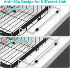 MAJALiS Dish Drying Rack in Sink -Expandable Stainless Steel Over Sink Dish Rack (11.3''-17''), Adjustable Capacity Dish Strainers for Kitchen Sink Counter with Utensil Holder, Black