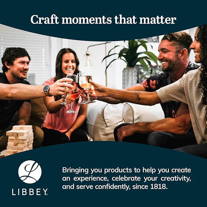 Libbey All-Purpose Wine Party Glasses, 12.75-ounce, Set of 12