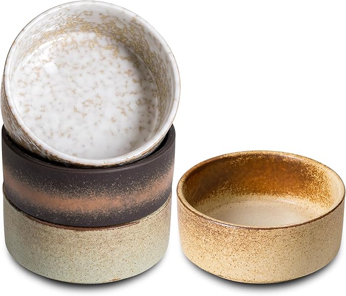 Ceramic Bowl Sets of 4, 4.5 Inches Mix Color, Small Bowls Set Farmhouse Vintage Color Bowls for Kitchen, 10 oz Bowl for Dessert, Dip, Side Dishes, Ice Cream, Fruit, Rice Dishwasher Microwave Safe
