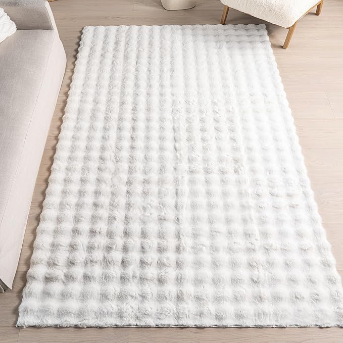 nuLOOM 5' x 8' Cozy Plush SuperiorWash Area Rug, Machine Washable, Non-Slip, Soft Fluffy Shag Carpet for Living Room Bedroom Kids Room Nursery Home Decor, Jeni White